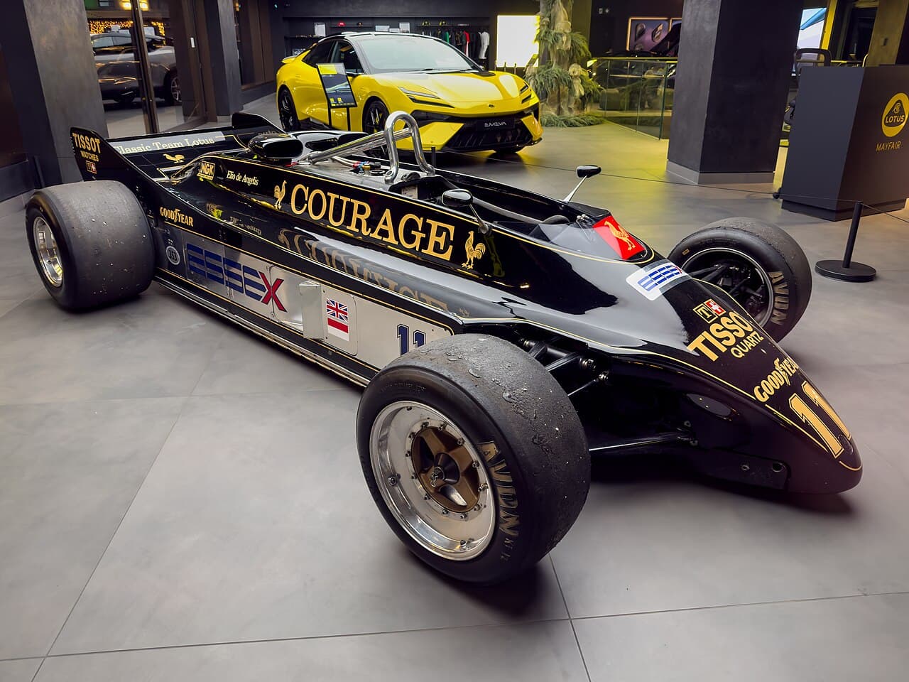 Formula One car on display at Lotus London