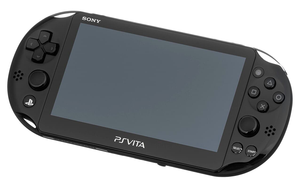 Black PlayStation Vita PCH-2000 viewed from the front