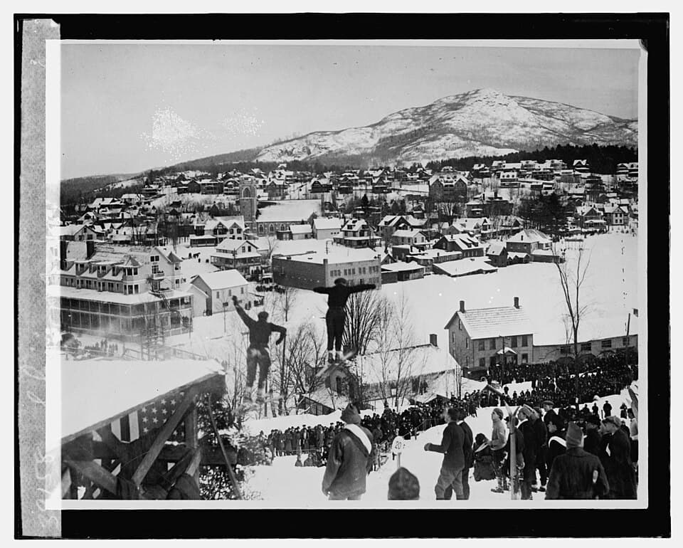 Historic photograph of skiing
